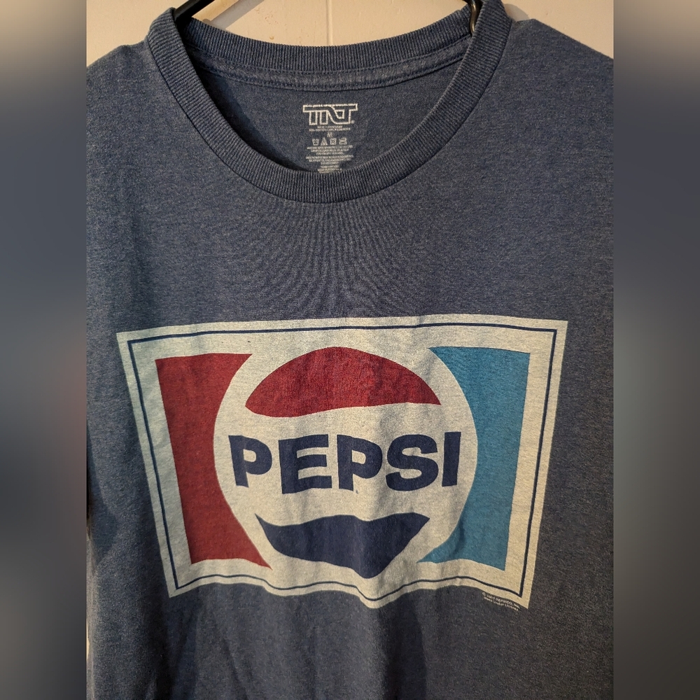 Pepsi Cola Shirt Adult Medium Blue Short Sleeve TNT Classic Logo - Picture 4 of 6